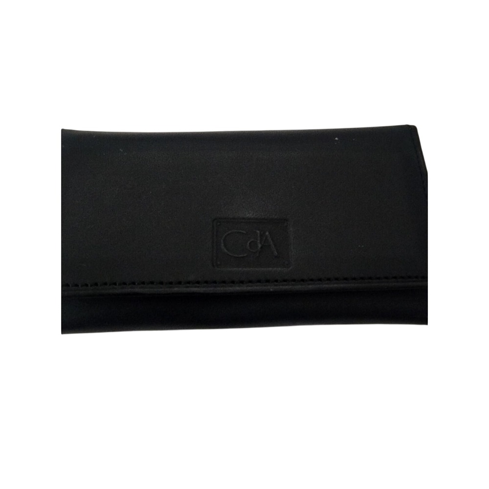 Caran d'Ache Geneve Black Leather Key Holder Case 4 Hooks Gold Tone Hardware